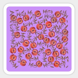 Watercolour seamless pattern with peaches and leaves Sticker